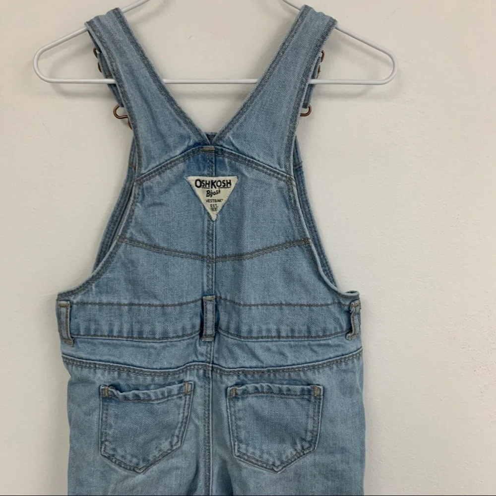 Osh Kosh Denim Overalls with pink heart Sz 24M